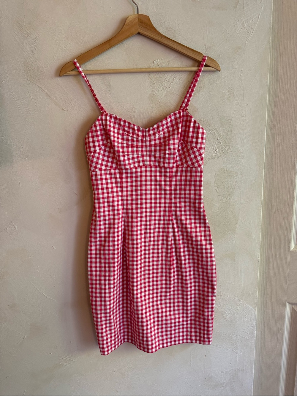 Guess Los Angeles | Red Gingham | Mini Dress Sweetheart | Sz 2 - Picture 2 of 13